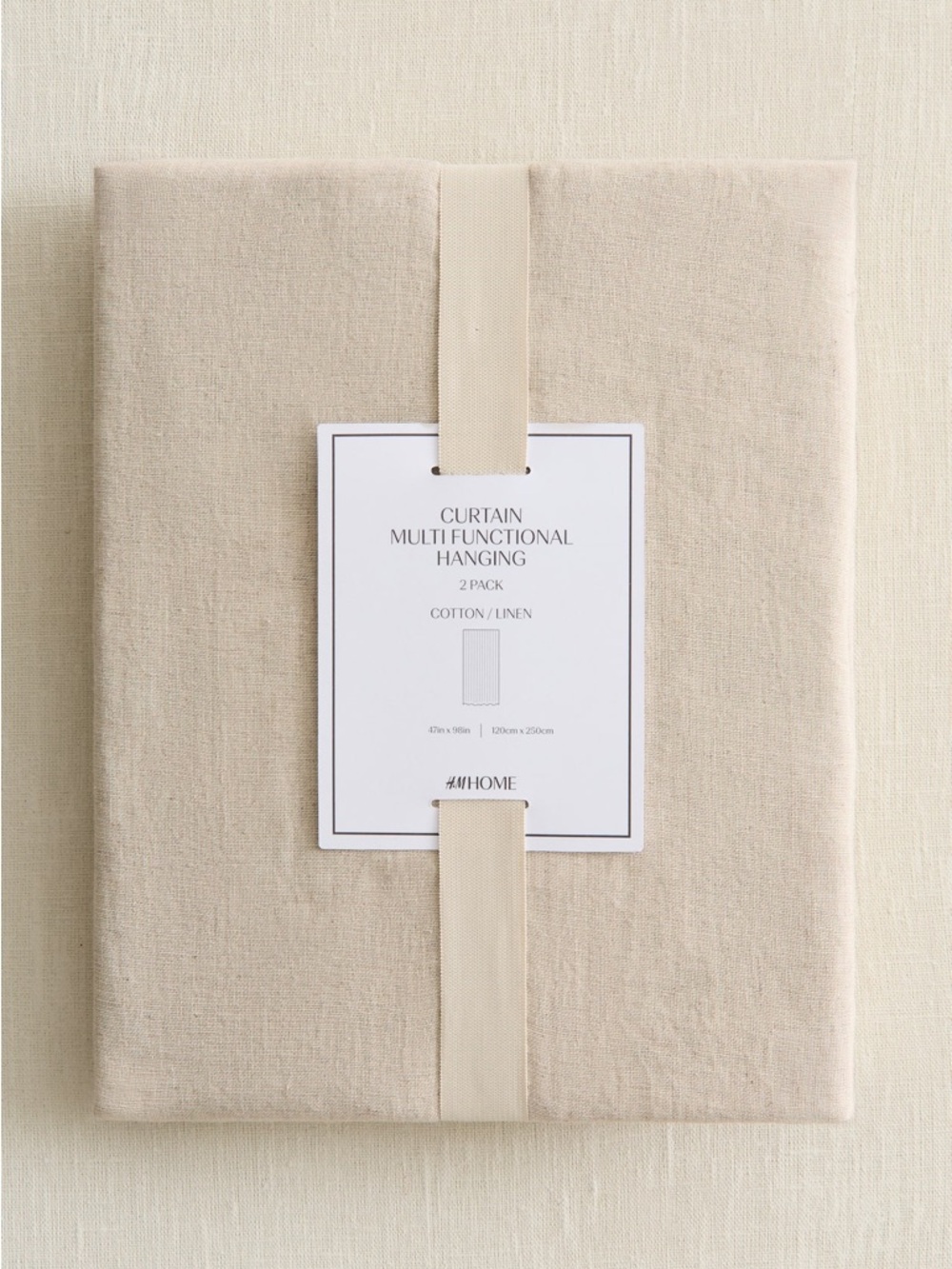 H&M Home Cotton Linen Curtain Panel 47x98 inches
